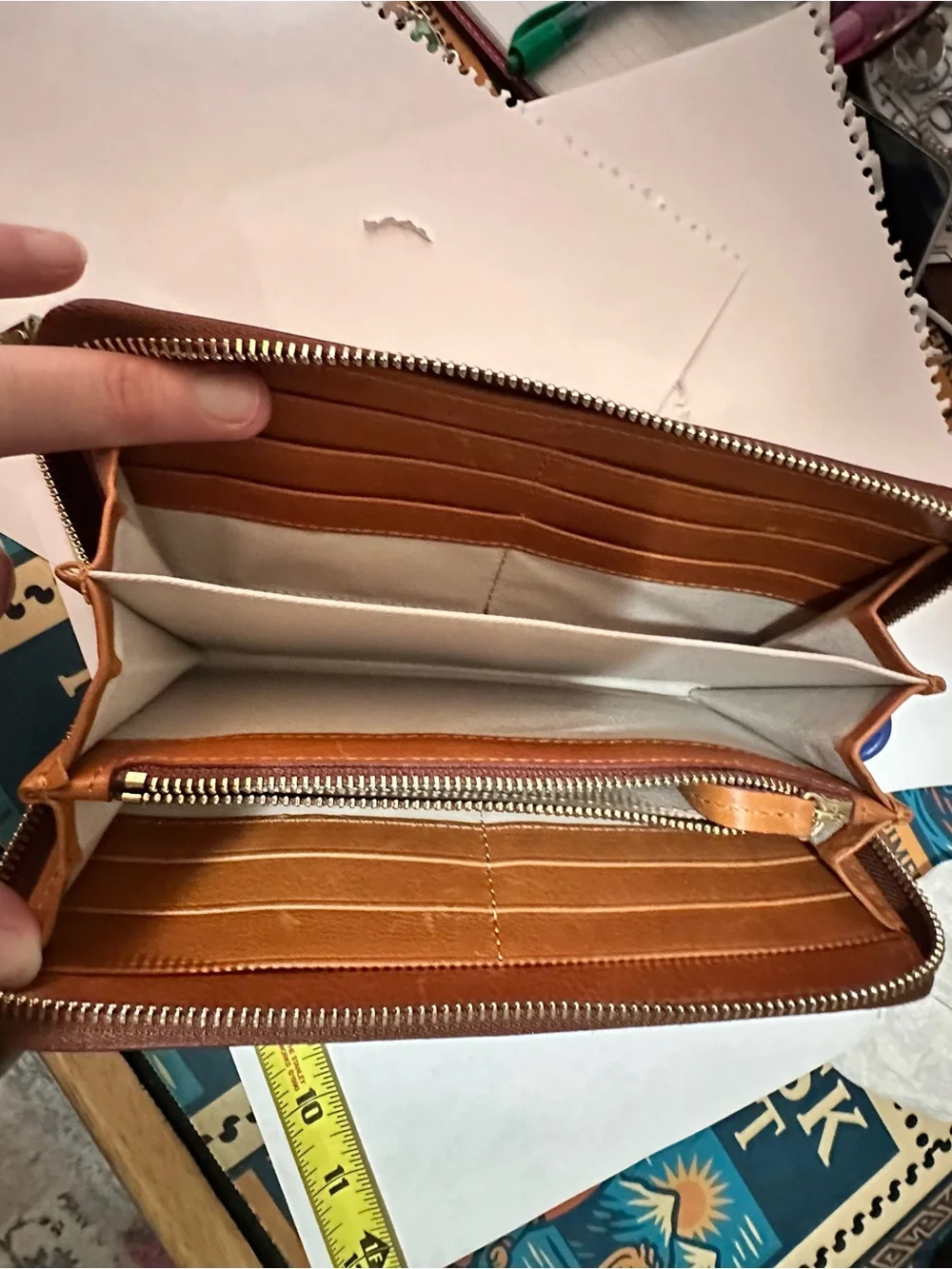Dooney & Bourke Florentine Leather Chicago Cubs Zip Wallet